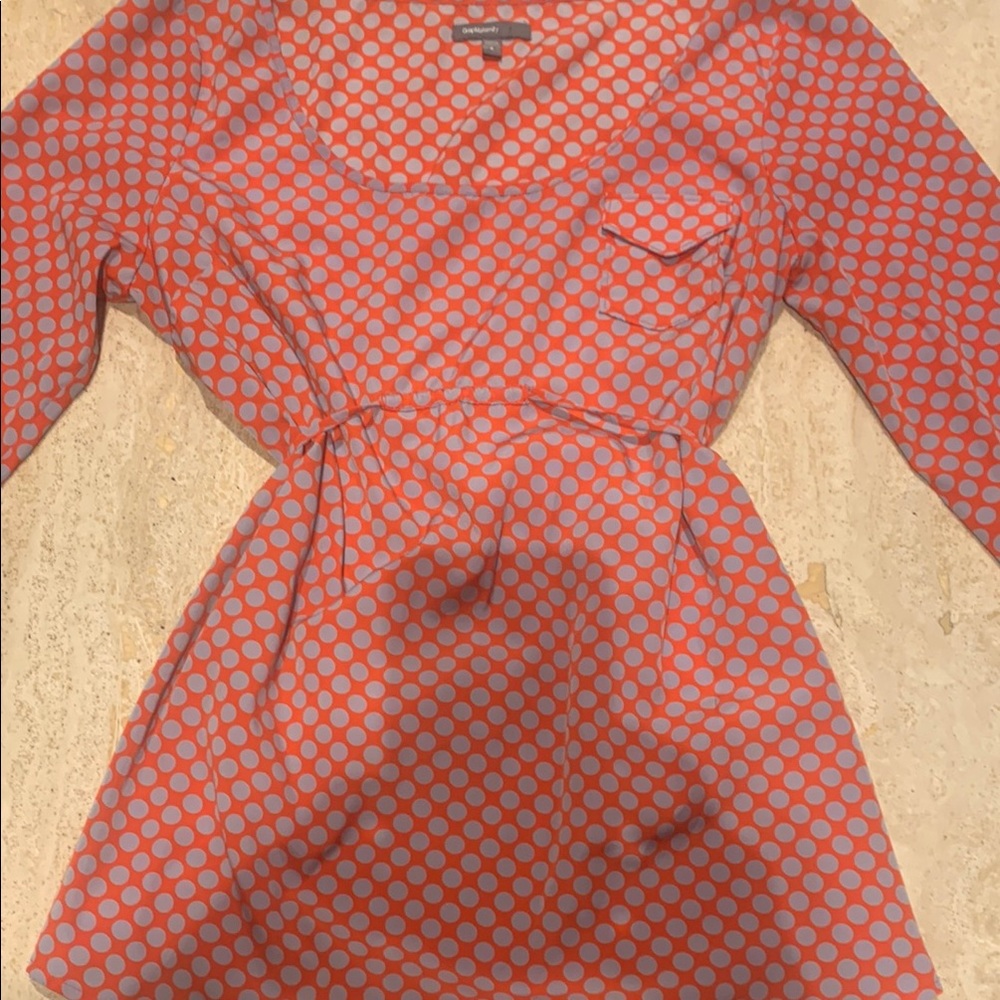 Gap Orange grey Polka Dot maternity shirt size s